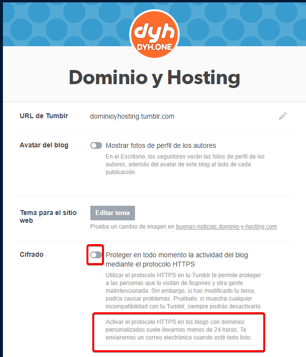 configurar https en tumblr con dominio personalizado