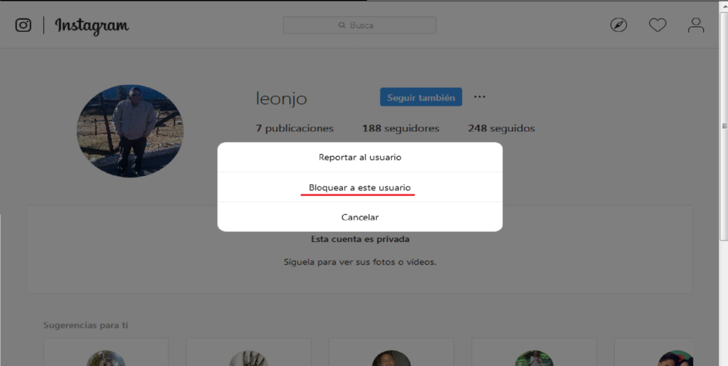 Bloquear usuario - Bloquear usuarios de Instagram