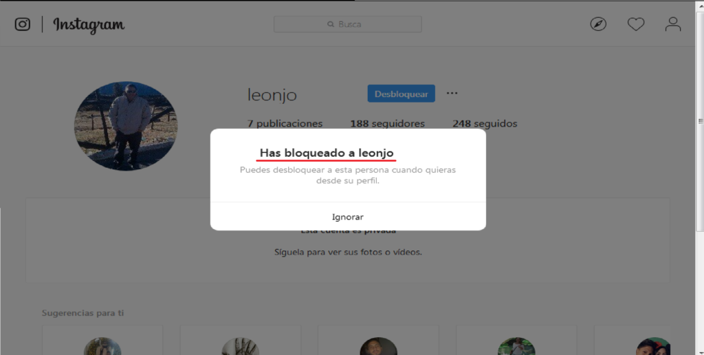 Usuario bloqueado - Bloquear usuarios de Instagram