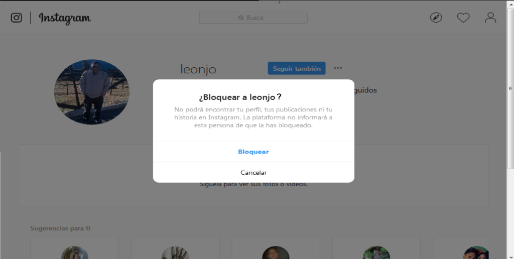 Seleccionar bloquear - Bloquear usuarios de Instagram