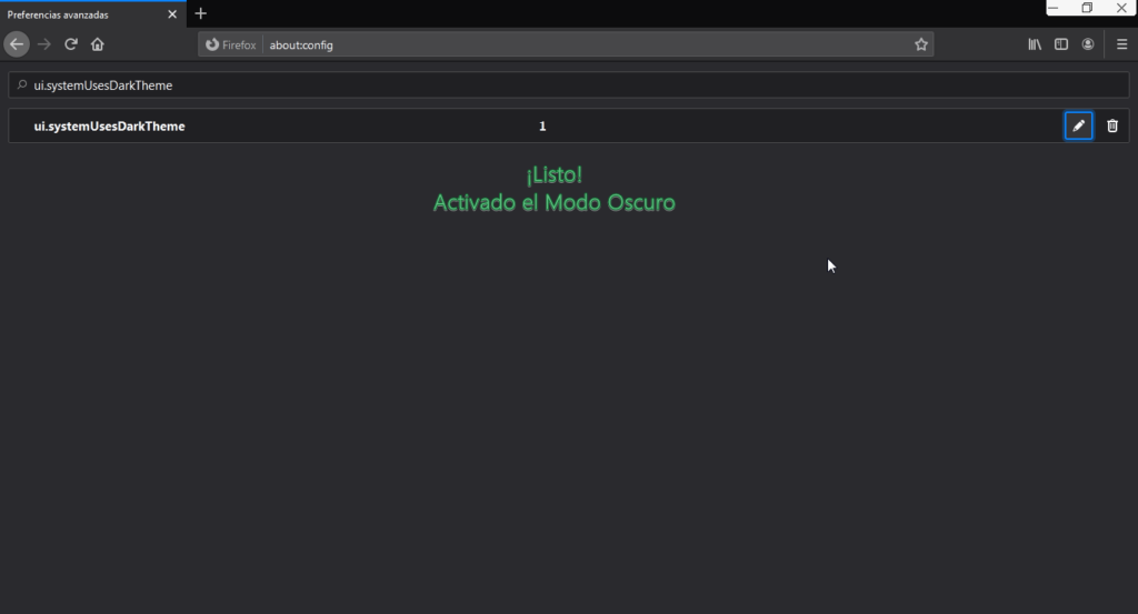 Aplicar el modo oscuro en Firefox