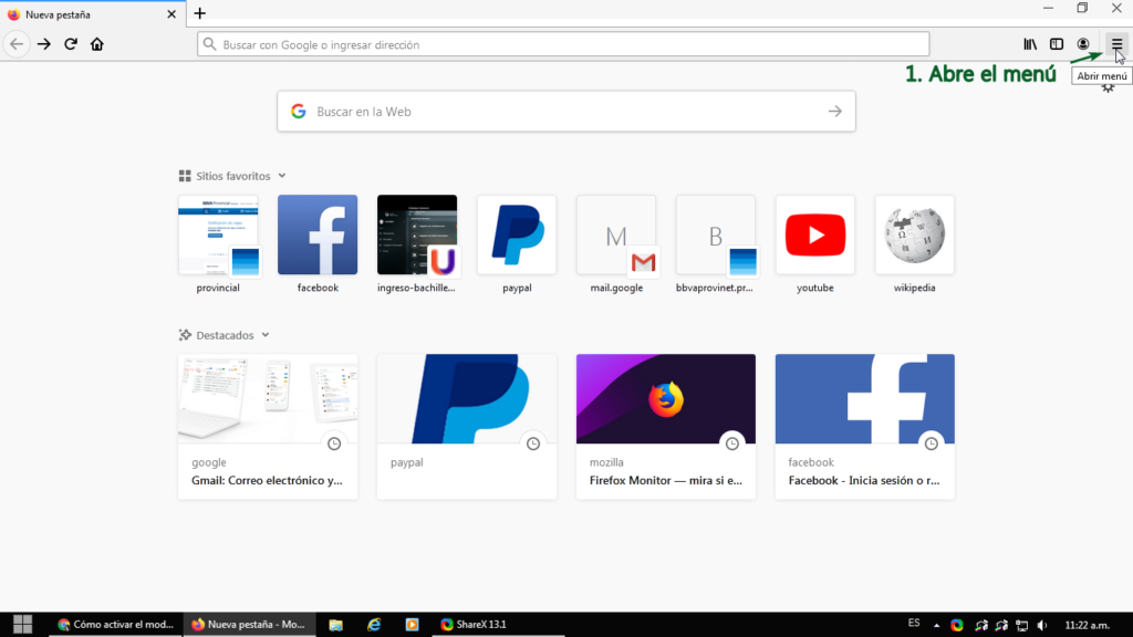 Activar el modo oscuro en Firefox