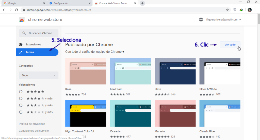 Modo Oscuro en el navegador de Google Chrome